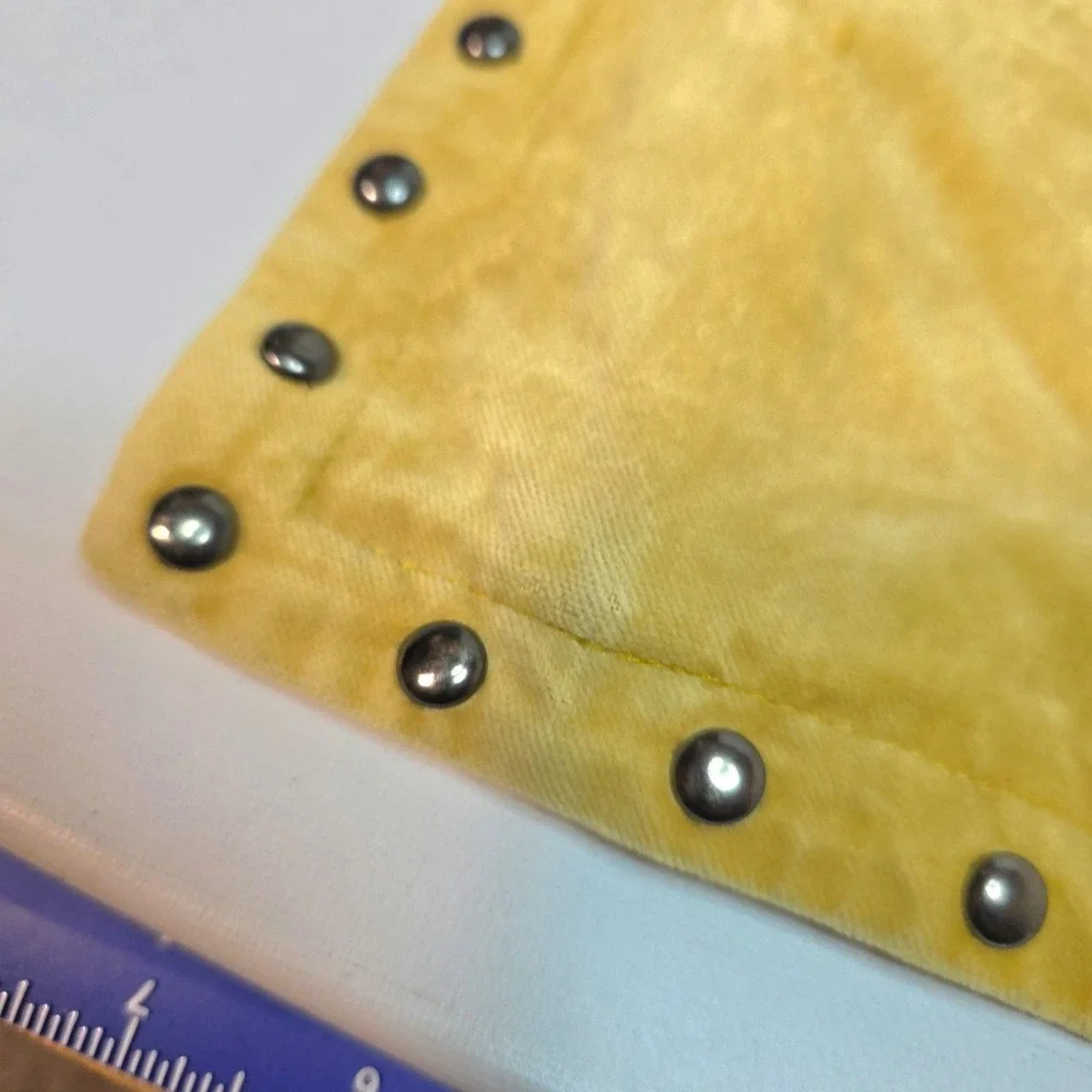 West Elm Mustard Yellow‎ Cotton Velvet Studded 20x20 Square Pillow Cover